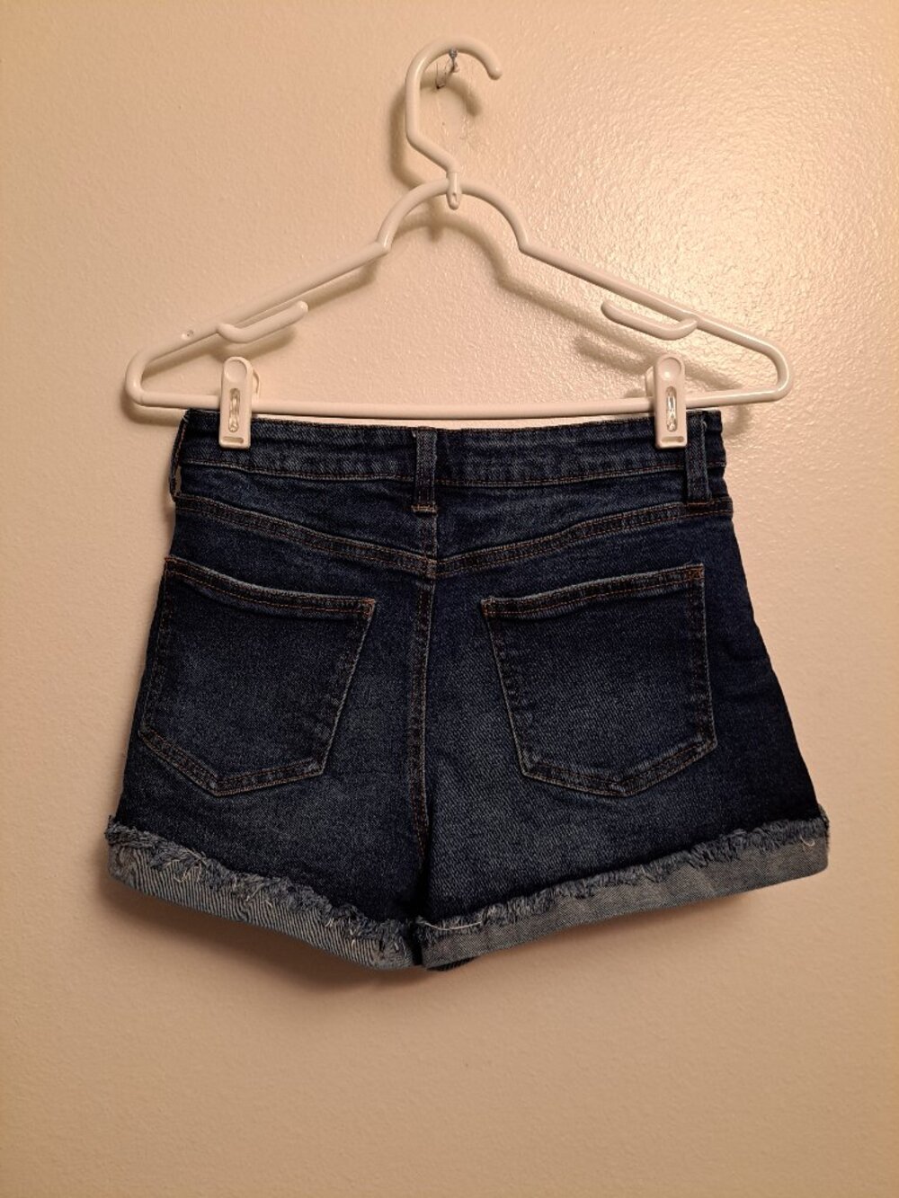 Celebrity Pink The Deb Distressed High-Rise Flip Fray Cuff Shorts. - Picture 3 of 8